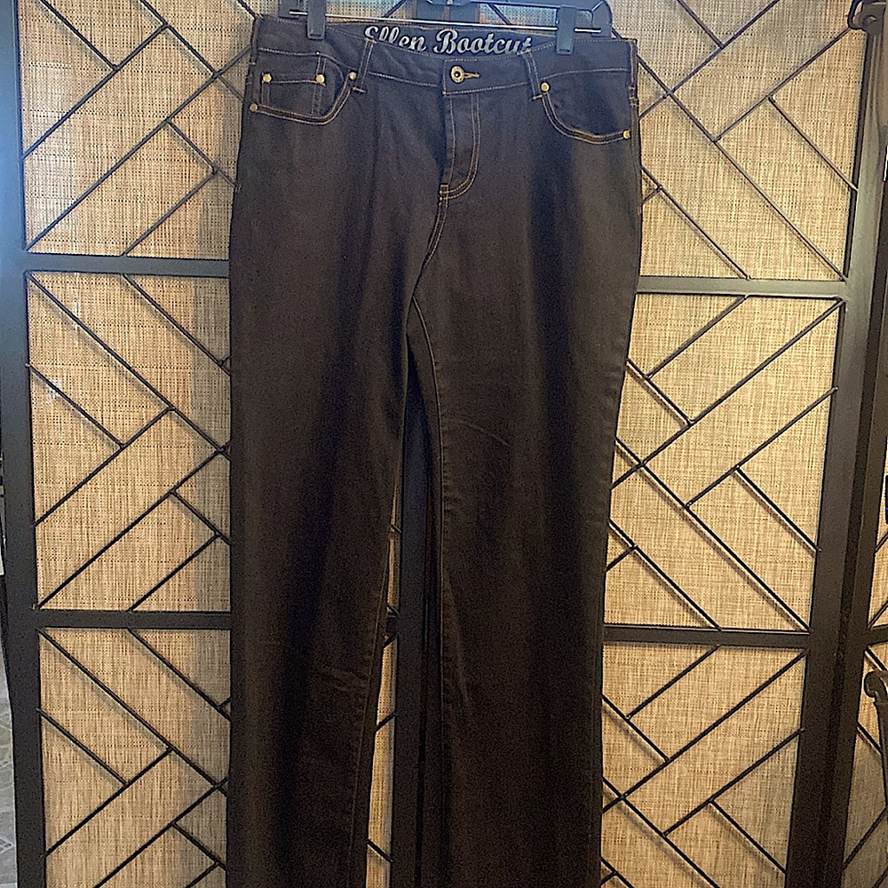 NEW WITHOUT TAGS MONROE & MAIN - ELLEN BOOTCUT JEANS SIZE 12 TALL BLACK